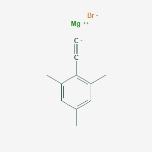 molecular formula C11H11BrMg B14510501 magnesium;2-ethynyl-1,3,5-trimethylbenzene;bromide CAS No. 63124-65-2