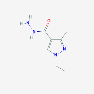 molecular formula C7H12N4O B1451053 1-Ethyl-3-methyl-1H-pyrazole-4-carbohydrazide CAS No. 1177272-66-0