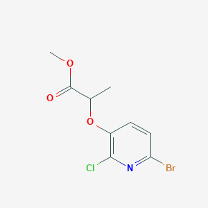 molecular formula C9H9BrClNO3 B14510580 Methyl 2-[(6-bromo-2-chloropyridin-3-yl)oxy]propanoate CAS No. 62805-17-8