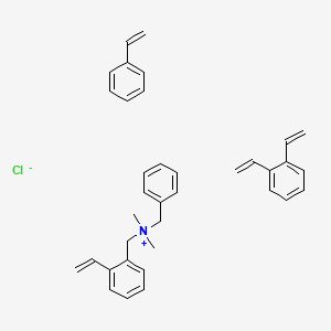 molecular formula C36H40ClN B14510582 Benzyl-[(2-ethenylphenyl)methyl]-dimethylazanium;1,2-bis(ethenyl)benzene;styrene;chloride CAS No. 62862-53-7