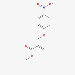 molecular formula C12H13NO5 B14510600 Ethyl 2-[(4-nitrophenoxy)methyl]prop-2-enoate CAS No. 62680-48-2