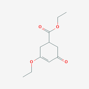 molecular formula C11H16O4 B14510612 Ethyl 3-ethoxy-5-oxocyclohex-3-ene-1-carboxylate CAS No. 63723-94-4