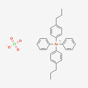 molecular formula C30H32AsClO4 B14510673 Diphenylbis(4-propylphenyl)arsanium perchlorate CAS No. 63330-47-2