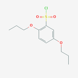molecular formula C12H17ClO4S B14510748 Benzenesulfonyl chloride, 2,5-dipropoxy- CAS No. 62774-45-2