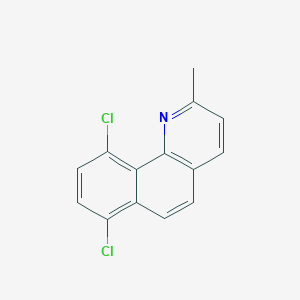 molecular formula C14H9Cl2N B14510771 7,10-Dichloro-2-methylbenzo[H]quinoline CAS No. 64383-53-5