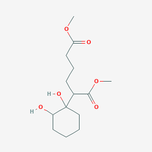 molecular formula C14H24O6 B14510796 Dimethyl 2-(1,2-dihydroxycyclohexyl)hexanedioate CAS No. 63487-38-7