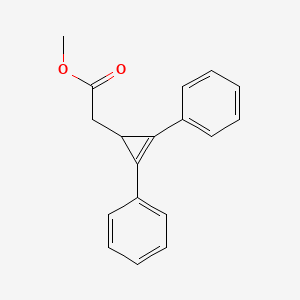 molecular formula C18H16O2 B14510812 Methyl (2,3-diphenylcycloprop-2-en-1-yl)acetate CAS No. 63106-77-4