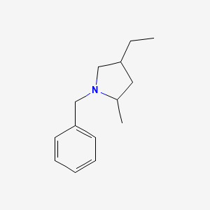 molecular formula C14H21N B14510877 Pyrrolidine, 4-ethyl-2-methyl-1-(phenylmethyl)- CAS No. 63756-19-4