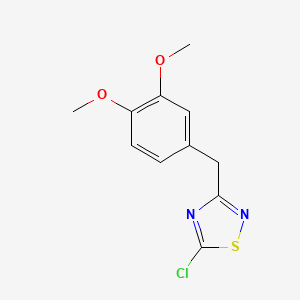 molecular formula C11H11ClN2O2S B1451088 5-Chloro-3-[(3,4-dimethoxyphenyl)methyl]-1,2,4-thiadiazole CAS No. 1221342-59-1