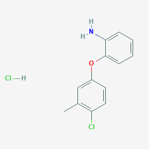 molecular formula C13H13Cl2NO B1451090 2-(4-Chloro-3-methylphenoxy)aniline hydrochloride CAS No. 1158337-08-6