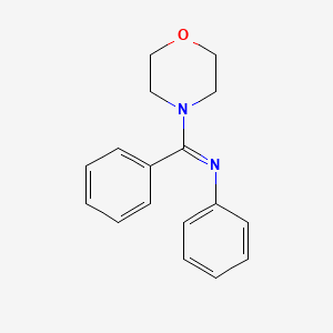 molecular formula C17H18N2O B14510907 Morpholine, 4-[phenyl(phenylimino)methyl]- CAS No. 62718-43-8