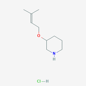 molecular formula C10H20ClNO B1451092 3-[(3-甲基-2-丁烯基)氧基]哌啶盐酸盐 CAS No. 1185304-17-9