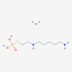 molecular formula C7H21N2O4PS B14510952 S-2-((5-Aminopentyl)amino)ethyl dihydrogen phosphorothioate hydrate CAS No. 63717-26-0