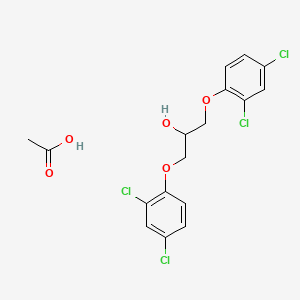 molecular formula C17H16Cl4O5 B14511005 Acetic acid;1,3-bis(2,4-dichlorophenoxy)propan-2-ol CAS No. 62706-68-7