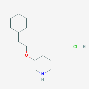 molecular formula C13H26ClNO B1451102 3-(2-Cyclohexylethoxy)piperidine hydrochloride CAS No. 1185301-17-0