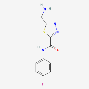 molecular formula C10H9FN4OS B1451109 5-(Aminomethyl)-N-(4-fluorophenyl)-1,3,4-thiadiazole-2-carboxamide CAS No. 1217862-69-5