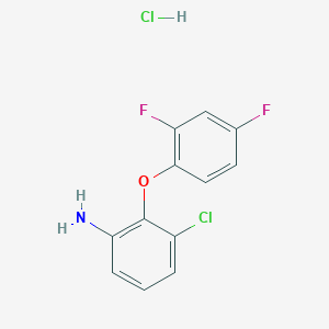 molecular formula C12H9Cl2F2NO B1451110 3-氯-2-(2,4-二氟苯氧基)苯胺盐酸盐 CAS No. 1185304-37-3
