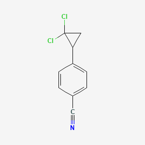 molecular formula C10H7Cl2N B14511193 Benzonitrile, 4-(2,2-dichlorocyclopropyl)- CAS No. 63028-04-6