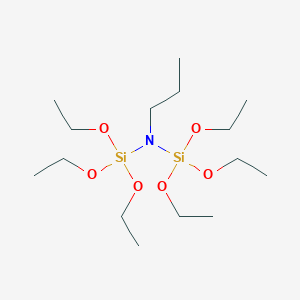 molecular formula C15H37NO6Si2 B14511199 Silanamine, 1,1,1-triethoxy-N-propyl-N-(triethoxysilyl)- CAS No. 63365-93-5