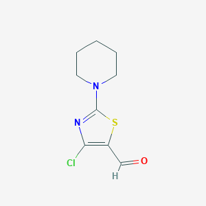 B145112 4-Chloro-2-(1-piperidino)-5-thiazolecarboxaldehyde CAS No. 139670-00-1
