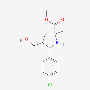 Methyl 5-(4-chlorophenyl)-4-(hydroxymethyl)-2-methylpyrrolidine-2-carboxylate