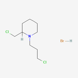 molecular formula C9H18BrCl2N B14511237 Piperidine, 2-(chloromethyl)-1-(3-chloropropyl)-, hydrobromide CAS No. 74214-65-6