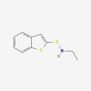 molecular formula C10H11NS2 B14511258 N-[(1-Benzothiophen-2-yl)sulfanyl]ethanamine CAS No. 63524-25-4
