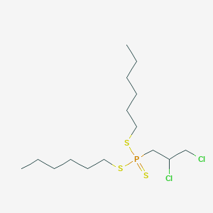 molecular formula C15H31Cl2PS3 B14511282 Dihexyl (2,3-dichloropropyl)phosphonotrithioate CAS No. 63349-31-5