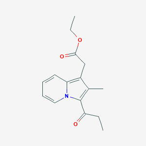 molecular formula C16H19NO3 B14511329 Ethyl (2-methyl-3-propanoylindolizin-1-yl)acetate CAS No. 63426-67-5