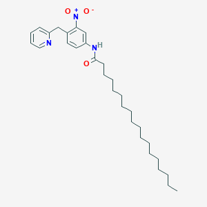 molecular formula C30H45N3O3 B14511379 N-{3-Nitro-4-[(pyridin-2-yl)methyl]phenyl}octadecanamide CAS No. 63233-57-8