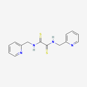 molecular formula C14H14N4S2 B14511497 Oxamide, N,N'-bis(2-pyridylmethyl)dithio- CAS No. 63905-02-2