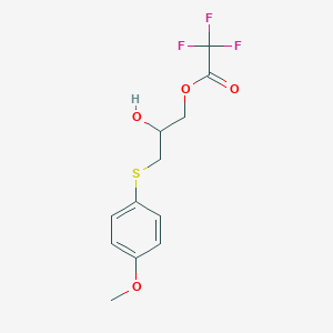 molecular formula C12H13F3O4S B14511516 Acetic acid, trifluoro-, 2-hydroxy-3-[(4-methoxyphenyl)thio]propyl ester CAS No. 62774-55-4