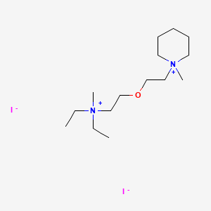 molecular formula C15H34I2N2O B14511565 Piperidinium, 1-(2-(2-(diethylmethylammonio)ethoxy)ethyl)-1-methyl-, diiodide CAS No. 63915-79-7