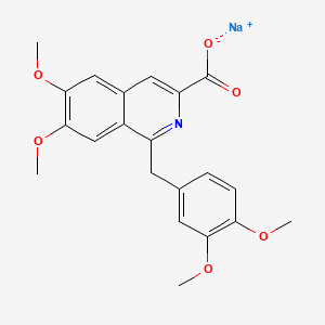 molecular formula C21H20NNaO6 B14511626 Isoquinoline-3-carboxylic acid, 6,7-dimethoxy-1-veratryl-, sodium salt CAS No. 63905-64-6
