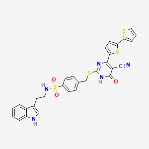 4-(4-[2,2']Bithiophenyl-5-yl-5-cyano-6-oxo-1,6-dihydro-pyrimidin-2-ylsulfanylmethyl)-N-[2-(1H-indol-3-yl)-ethyl]-benzenesulfonamide