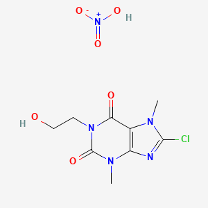 molecular formula C9H12ClN5O6 B14511702 Theobromine, 8-chloro-1-(2-hydroxyethyl)-, nitrate (salt) CAS No. 63906-59-2