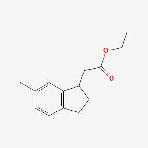 molecular formula C14H18O2 B14511742 Ethyl (6-methyl-2,3-dihydro-1H-inden-1-yl)acetate CAS No. 62677-77-4