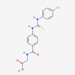 molecular formula C16H14ClN3O3S B14511752 N-(4-{[(4-Chlorophenyl)carbamothioyl]amino}benzoyl)glycine CAS No. 62903-98-4