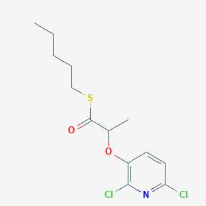 molecular formula C13H17Cl2NO2S B14511763 S-Pentyl 2-[(2,6-dichloropyridin-3-yl)oxy]propanethioate CAS No. 62805-33-8