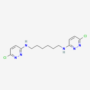 molecular formula C14H18Cl2N6 B14511866 N~1~,N~6~-Bis(6-chloropyridazin-3-yl)hexane-1,6-diamine CAS No. 62776-13-0