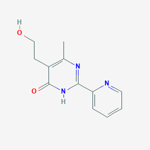 molecular formula C12H13N3O2 B1451189 5-(2-Hydroxyethyl)-6-methyl-2-(pyridin-2-yl)pyrimidin-4-ol CAS No. 874765-37-4