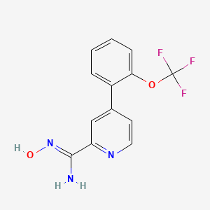 molecular formula C13H10F3N3O2 B1451190 N-Hydroxy-4-(2-trifluoromethoxyphenyl)-pyridine-2-carboxamidine CAS No. 1219454-28-0
