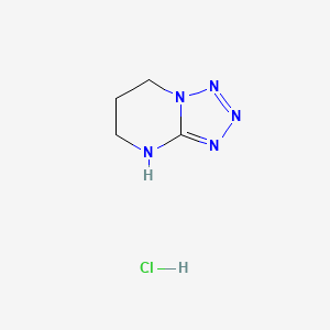 molecular formula C4H8ClN5 B1451191 4H,5H,6H,7H-[1,2,3,4]tetrazolo[1,5-a]pyrimidine hydrochloride CAS No. 1803598-25-5