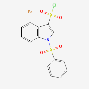 molecular formula C14H9BrClNO4S2 B1451195 4-Bromo-1-phenylsulfonyl-3-chlorosulfonylindol CAS No. 1027069-88-0
