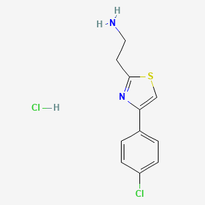 molecular formula C11H12Cl2N2S B1451196 2-[4-(4-Chloro-phenyl)-thiazol-2-yl]-ethylamine hydrochloride CAS No. 1177335-53-3