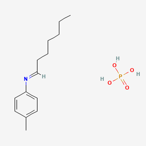 molecular formula C14H24NO4P B14511971 N-(4-methylphenyl)heptan-1-imine;phosphoric acid CAS No. 62729-88-8