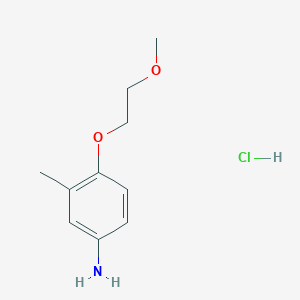 molecular formula C10H16ClNO2 B1451201 4-(2-Methoxyethoxy)-3-methylaniline hydrochloride CAS No. 1185304-51-1