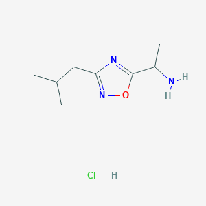 molecular formula C8H16ClN3O B1451206 [1-(3-Isobutyl-1,2,4-oxadiazol-5-yl)ethyl]amine hydrochloride CAS No. 1039994-46-1