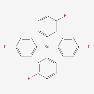 molecular formula C24H16F4Sn B14512159 Bis(3-fluorophenyl)bis(4-fluorophenyl)stannane CAS No. 62980-97-6
