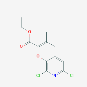 molecular formula C12H13Cl2NO3 B14512187 Ethyl 2-[(2,6-dichloropyridin-3-yl)oxy]-3-methylbut-2-enoate CAS No. 62805-13-4